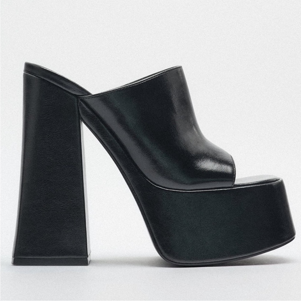 Zara Platform Chunky Heel Size 9